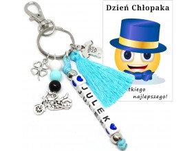 Brelok Imię Dzień Chłopaka Upominek Pasowanie Rozpoczęcie Roku Niebieski