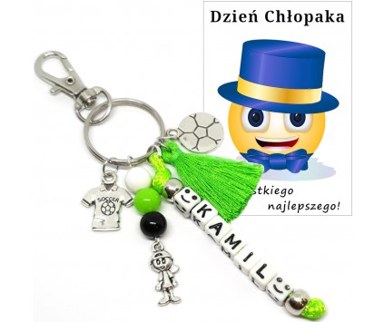 Brelok Imię Dzień Chłopaka Upominek Pasowanie Rozpoczęcie Roku Zielony