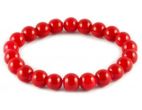 BRANSOLETKA KORALIKI SZKLANE 8mm powlekane
