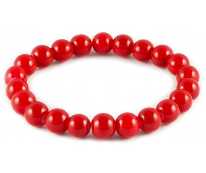 BRANSOLETKA KORALIKI SZKLANE 8mm powlekane