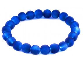 BRANSOLETKA KORALIKI SZKLANE 8mm mrożone