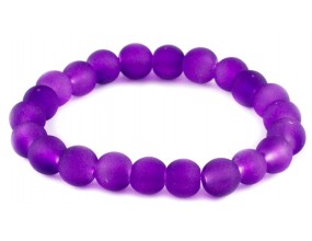 BRANSOLETKA KORALIKI SZKLANE 8mm mrożone