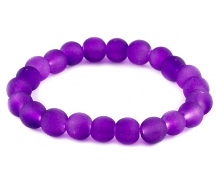 BRANSOLETKA KORALIKI SZKLANE 8mm mrożone