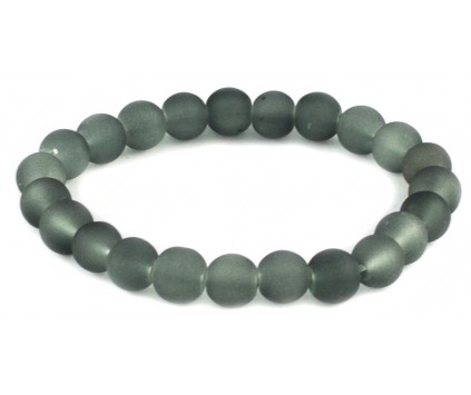 BRANSOLETKA KORALIKI SZKLANE 8mm mrożone