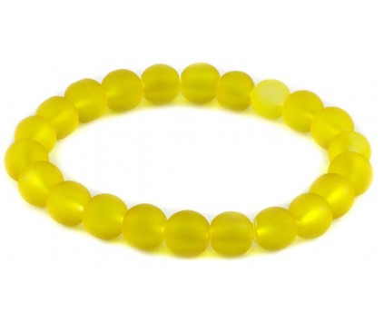 BRANSOLETKA KORALIKI SZKLANE 8mm mrożone