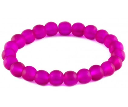 BRANSOLETKA KORALIKI SZKLANE 8mm mrożone