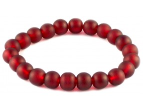 BRANSOLETKA KORALIKI SZKLANE 8mm mrożone