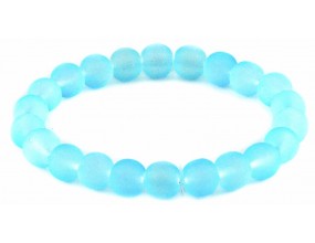 BRANSOLETKA KORALIKI SZKLANE 8mm mrożone