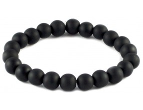 BRANSOLETKA KORALIKI SZKLANE 8mm mrożone