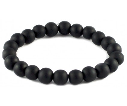 BRANSOLETKA KORALIKI SZKLANE 8mm mrożone