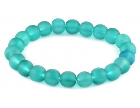 BRANSOLETKA KORALIKI SZKLANE 8mm mrożone