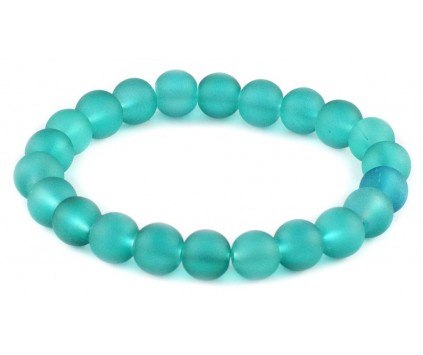 BRANSOLETKA KORALIKI SZKLANE 8mm mrożone