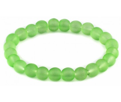 BRANSOLETKA KORALIKI SZKLANE 8mm mrożone