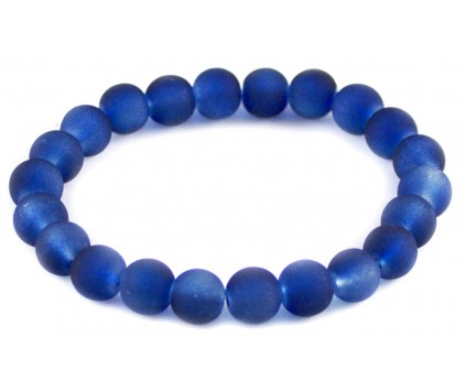 BRANSOLETKA KORALIKI SZKLANE 8mm mrożone