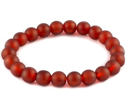 BRANSOLETKA KORALIKI SZKLANE 8mm mrożone