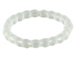 BRANSOLETKA KORALIKI SZKLANE 8mm mrożone