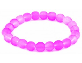 BRANSOLETKA KORALIKI SZKLANE 8mm mrożone