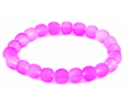 BRANSOLETKA KORALIKI SZKLANE 8mm mrożone