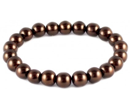 BRANSOLETKA KORALIKI SZKLANE 8mm perły