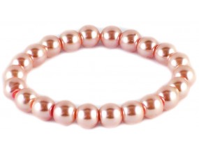 BRANSOLETKA KORALIKI SZKLANE 8mm perły