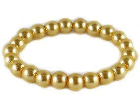 BRANSOLETKA KORALIKI SZKLANE 8mm perły