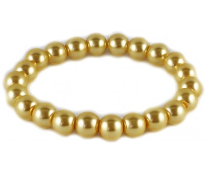BRANSOLETKA KORALIKI SZKLANE 8mm perły