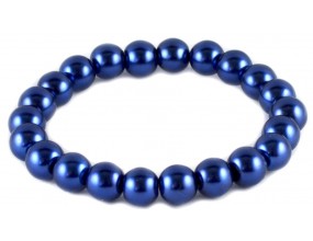 BRANSOLETKA KORALIKI SZKLANE 8mm perły