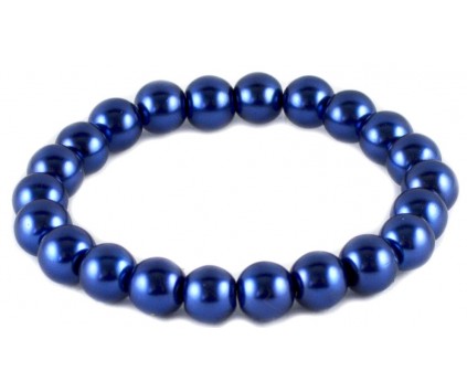 BRANSOLETKA KORALIKI SZKLANE 8mm perły