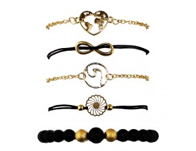 ZESTAW Bransoletka łańcuszek koralik sznurek 3szt