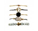 ZESTAW Bransoletka łańcuszek koralik sznurek 5szt