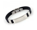 Bransoletka MĘSKA guma stal nierdzewna 10x3mm biała