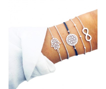 ZESTAW Bransoletka kot palma liść k. złoty 3szt