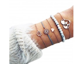 ZESTAW Bransoletka sznurek łańcuszek koralik 5szt