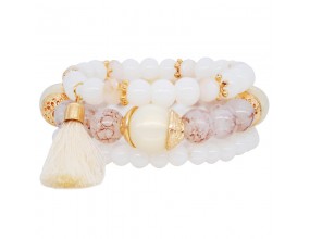 BRANSOLETKA zestaw 3szt koraliki CHWOST multi