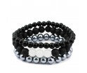 BRANSOLETKA męska komplet zestaw koraliki szklane