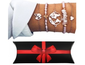 ZESTAW Bransoletka sznurek łańcuszek k. złoty 5szt