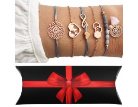 ZESTAW Bransoletka sznurek łańcuszek k. złoty 5szt