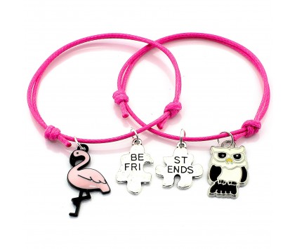 BRANSOLETKA CELEBRYTKA SZNURKOWA PRZYJAŹNI FLAMING