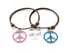 BRANSOLETKA DLA PARY PACYFKA SERCE LOVE ZESTAW