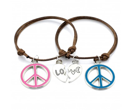 BRANSOLETKA DLA PARY PACYFKA SERCE LOVE ZESTAW