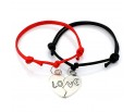 KOMPLET BRANSOLETEK DLA PARY LOVE SERCE WALENTYNKI