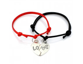 KOMPLET BRANSOLETEK DLA PARY LOVE SERCE WALENTYNKI