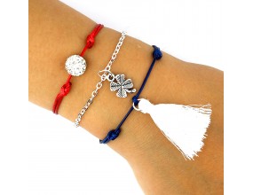 BRANSOLETKA ZESTAW CHWOST ŁAŃCUSZEK SZNUREK CYRKO