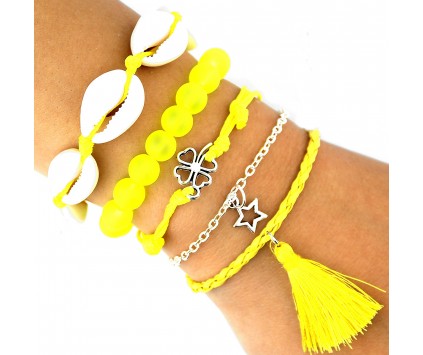 ZESTAW BRANSOLETKA NEONOWA GWIAZDA SEASHELL SUMMER