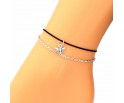 BRANSOLETKA NA NOGĘ KOSTKĘ ŁAŃCUSZEK SZNUREK LATO