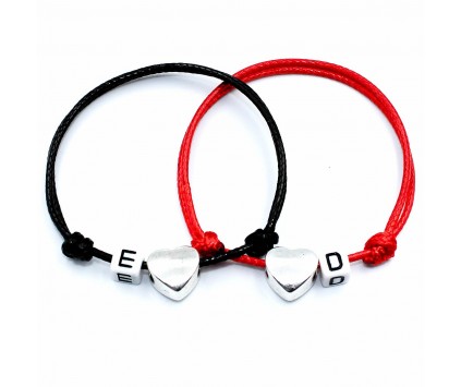 Komplet bransoletki dla par imię napis Walentynki