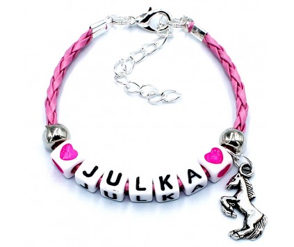 Bransoletka Rzemień Dzień Kobiet Charms Imię 14cm