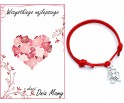 Bransoletka sznurkowa Dzień Matki serce róże